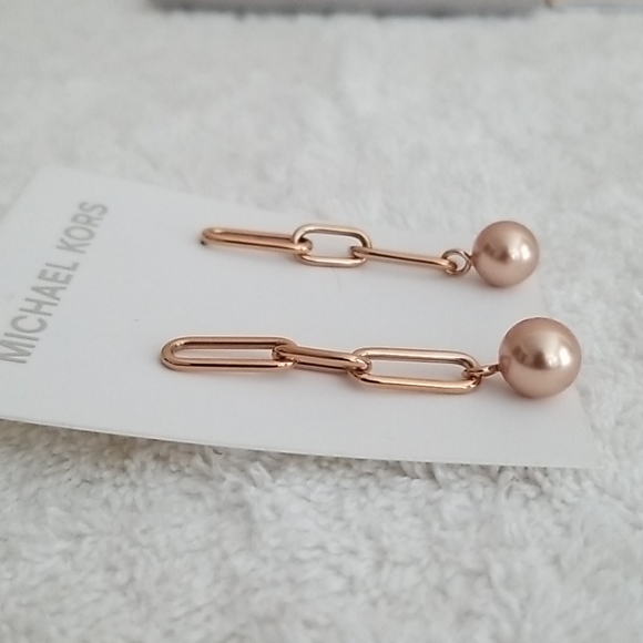 New Michael Kors Pearl Drop Earrings - Picture 4 of 6